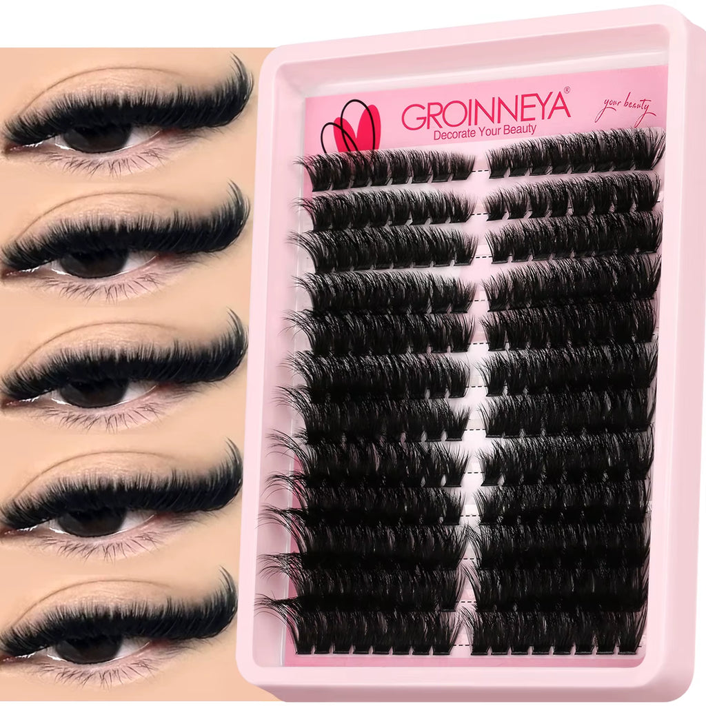 Lashes Clusters Cat Eyelashes Wispy Individual Lashes Extensions Volume Fluffy Clusters Lashes DIY Eyelashes Makeup