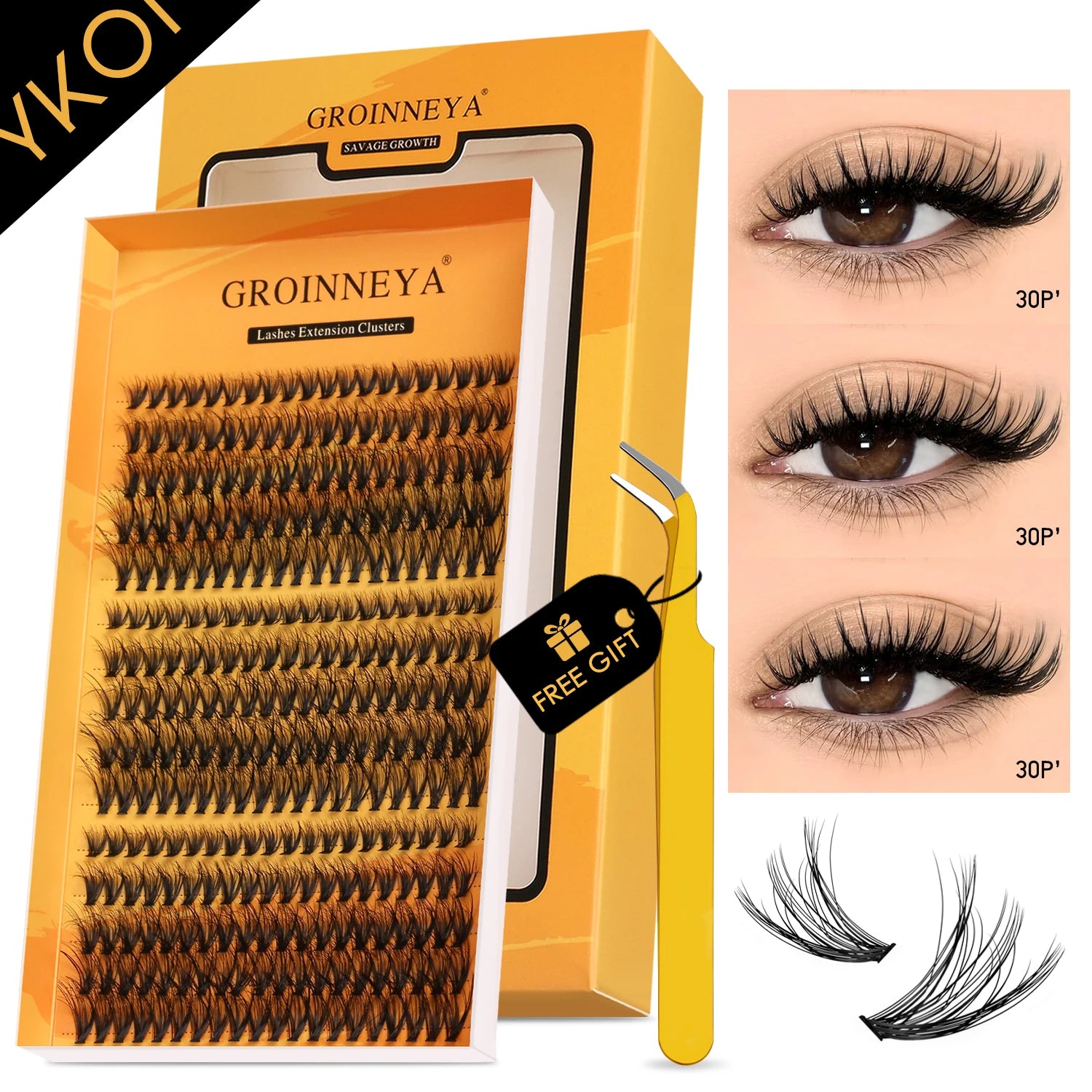 Lashes Clusters Cat Eyelashes Wispy Individual Lashes Extensions Volume Fluffy Clusters Lashes DIY Eyelashes Makeup