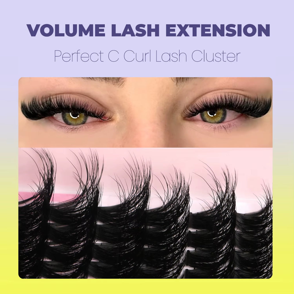 Lashes Clusters Cat Eyelashes Wispy Individual Lashes Extensions Volume Fluffy Clusters Lashes DIY Eyelashes Makeup