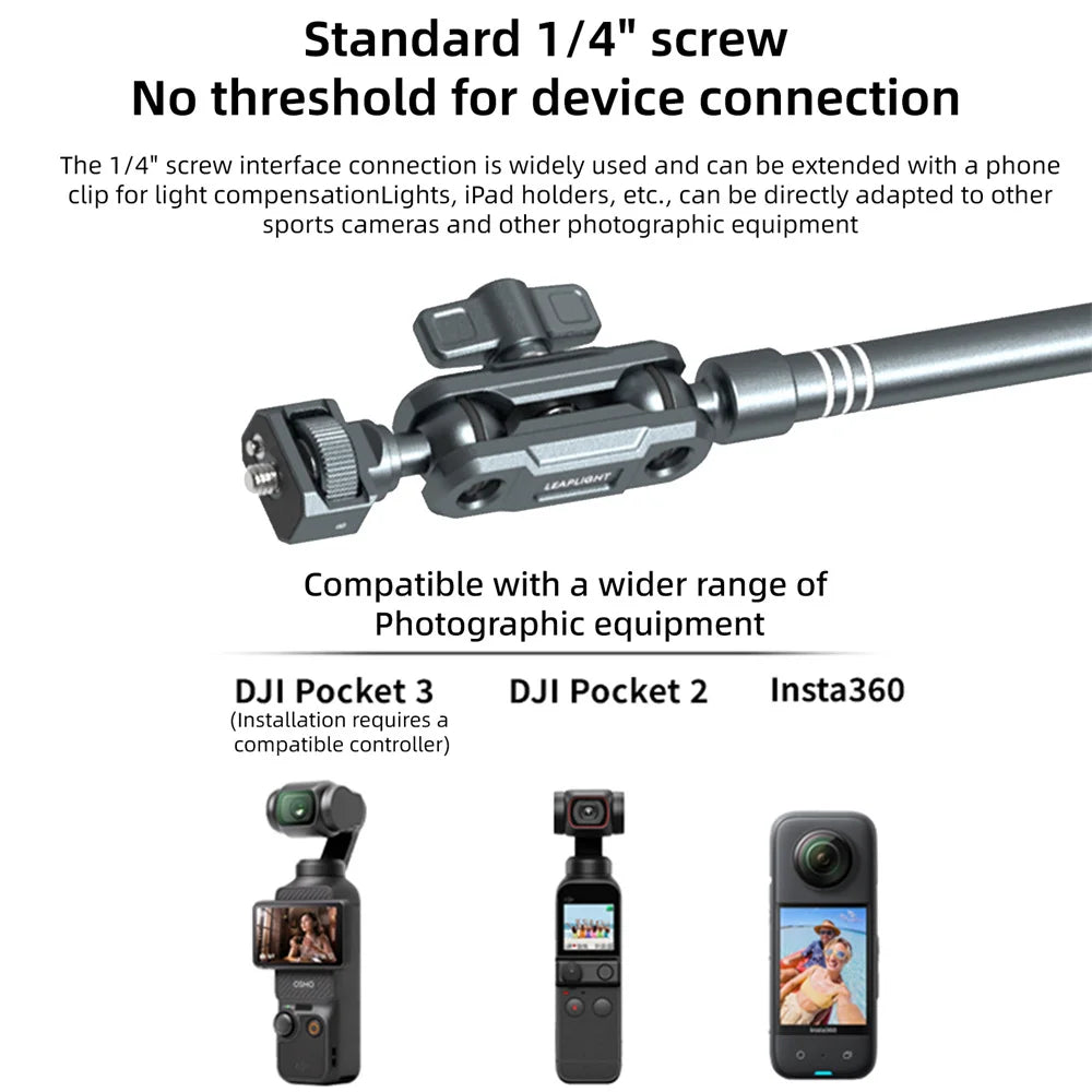 360 Rotating Photography Tripod Aluminum Phone Overhead Stand Desktop Tripod for Djl Pocket 3 Shooting Recording Video