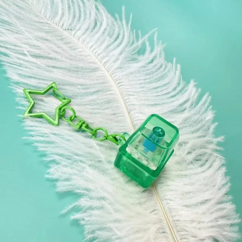 New Stress Anxiety Relief Keyboard Keychain Four Finger Button for Office Home Adults Kid Decompression Clicker Hot Gadget Gifts