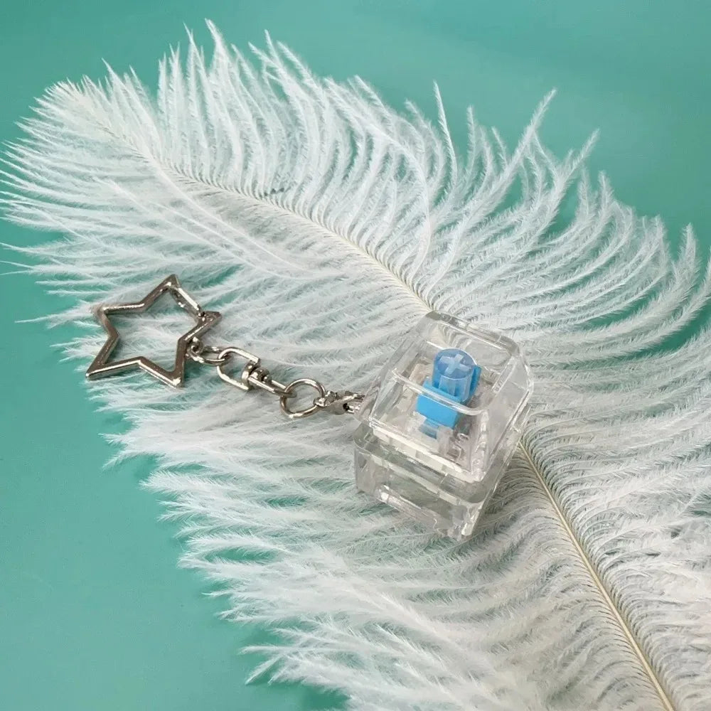 New Stress Anxiety Relief Keyboard Keychain Four Finger Button for Office Home Adults Kid Decompression Clicker Hot Gadget Gifts