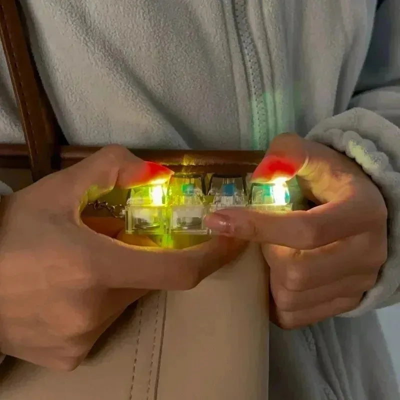 New Stress Anxiety Relief Keyboard Keychain Four Finger Button for Office Home Adults Kid Decompression Clicker Hot Gadget Gifts