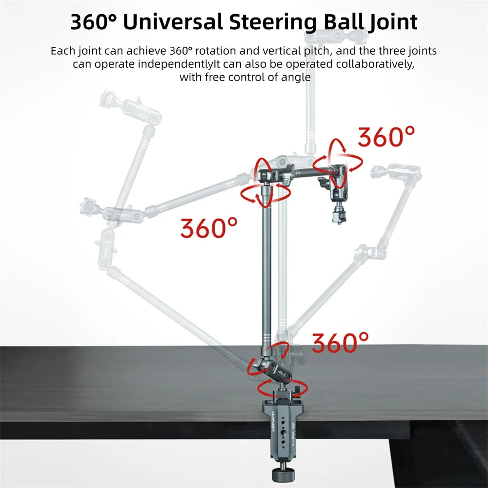 360 Rotating Photography Tripod Aluminum Phone Overhead Stand Desktop Tripod for Djl Pocket 3 Shooting Recording Video