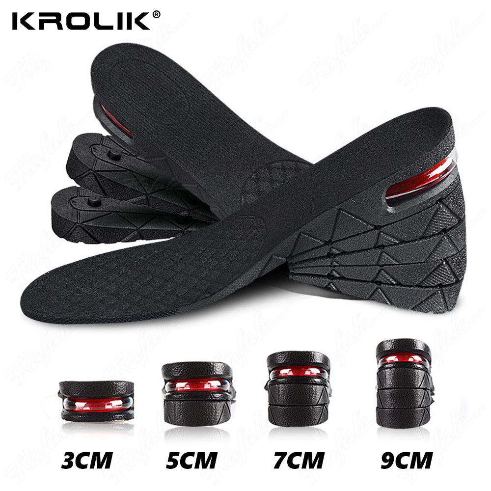 Insoles for Shoes Height Increase Insole Cushion 3-9Cm Height Lift Adjustable Cut Shoe Heel Insert Taller Women Men Unisex