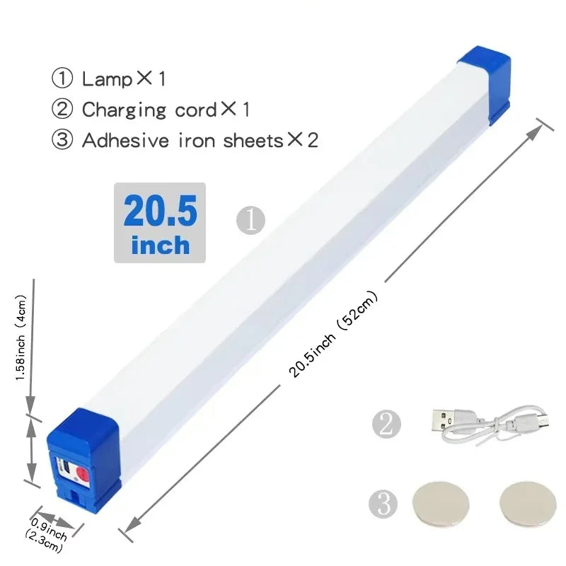 LED Rechargeable Lamp Flashlight Tube USB Emergency Light Camping Magnetic Portable Lightinging Night Market Outdoor Vehicle