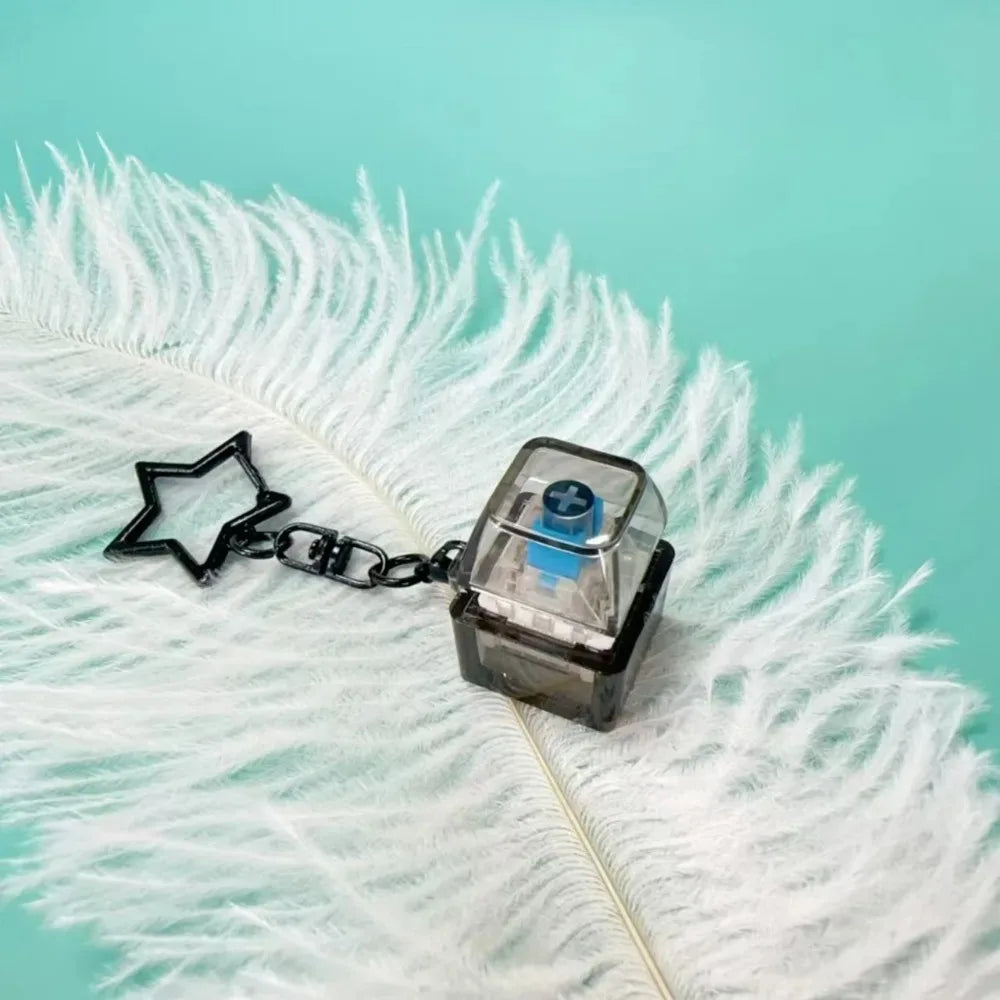 New Stress Anxiety Relief Keyboard Keychain Four Finger Button for Office Home Adults Kid Decompression Clicker Hot Gadget Gifts