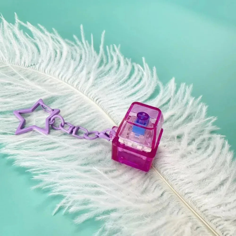 New Stress Anxiety Relief Keyboard Keychain Four Finger Button for Office Home Adults Kid Decompression Clicker Hot Gadget Gifts