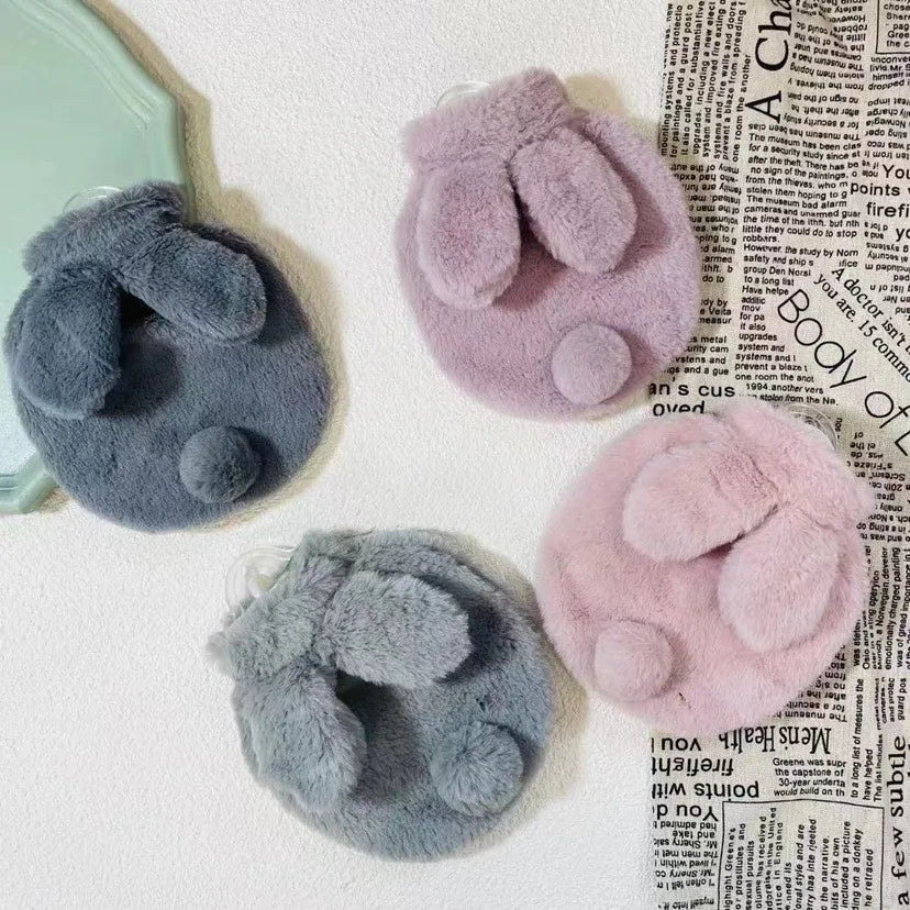 300ML Cute Plush Rabbit Hot Water Bag with Cover for Winter Hand Feet Warmer Explosion-Proof Reusable Jug Bottle for Hot Water