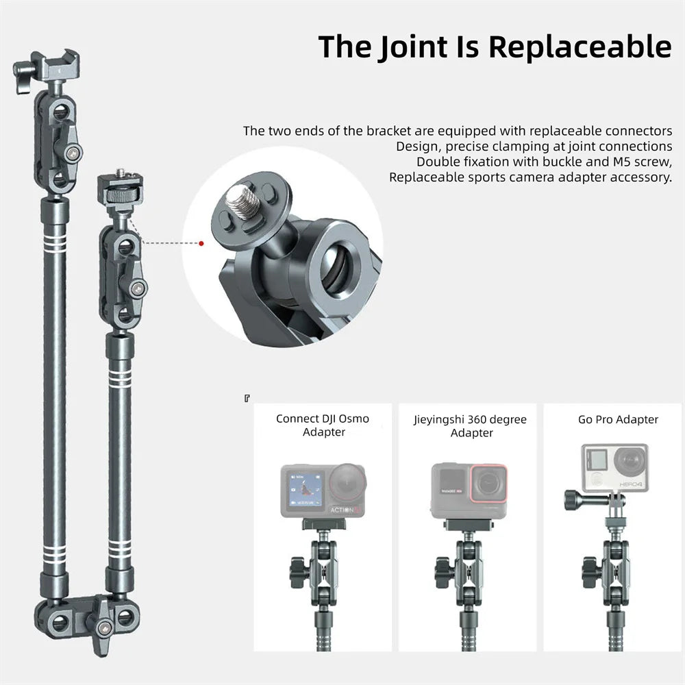 360 Rotating Photography Tripod Aluminum Phone Overhead Stand Desktop Tripod for Djl Pocket 3 Shooting Recording Video