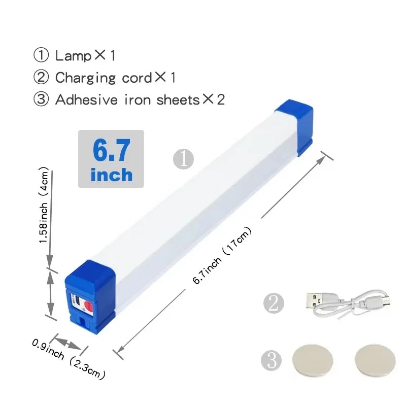 LED Rechargeable Lamp Flashlight Tube USB Emergency Light Camping Magnetic Portable Lightinging Night Market Outdoor Vehicle