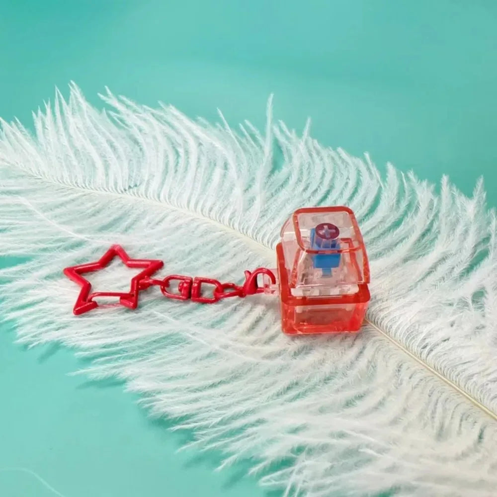 New Stress Anxiety Relief Keyboard Keychain Four Finger Button for Office Home Adults Kid Decompression Clicker Hot Gadget Gifts