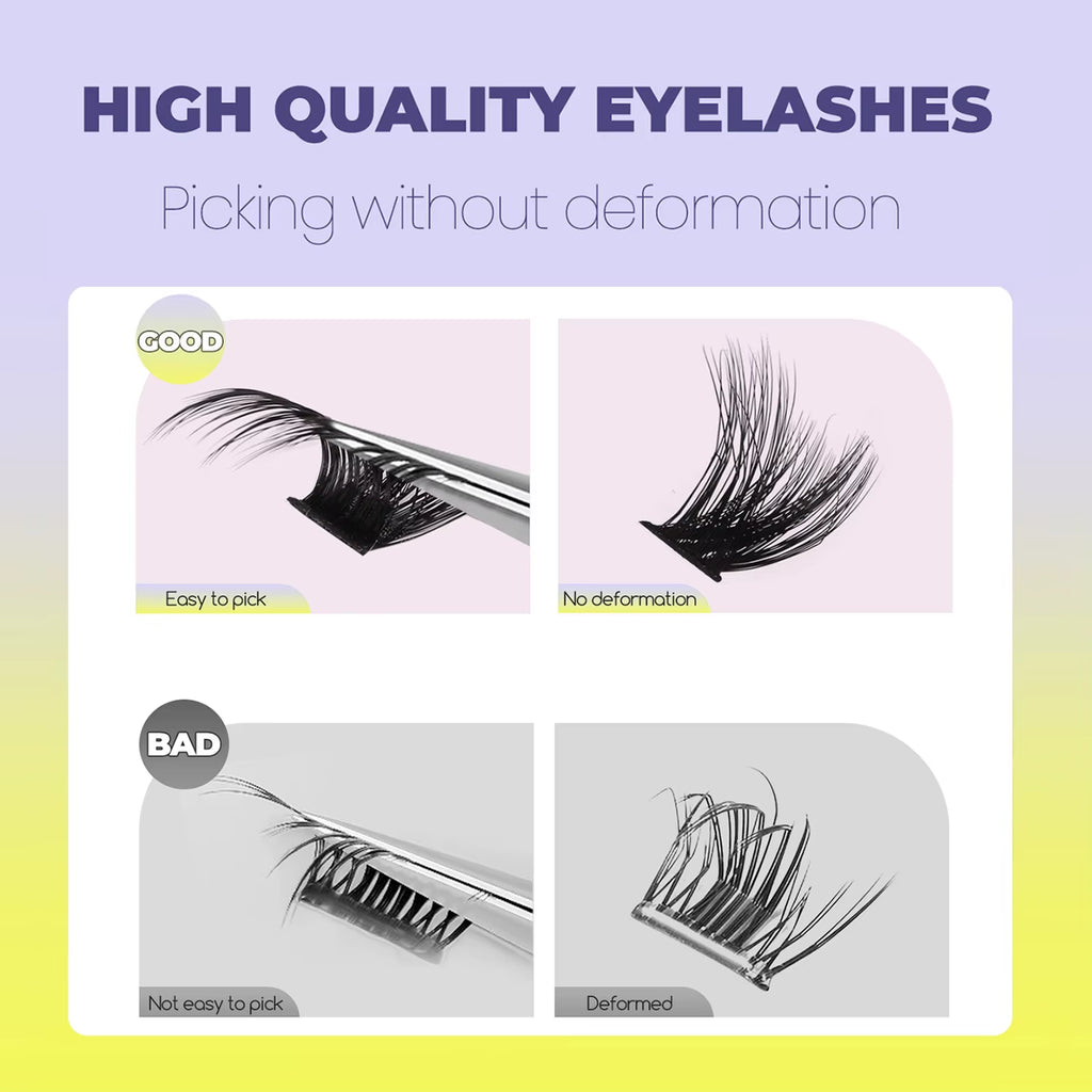 Lashes Clusters Cat Eyelashes Wispy Individual Lashes Extensions Volume Fluffy Clusters Lashes DIY Eyelashes Makeup